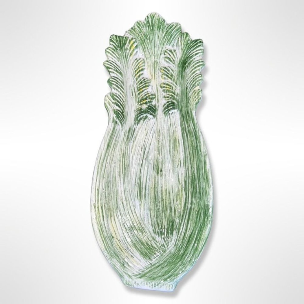Celery Shaped Serving Dish Spoon Rest Plate Kitchen Decor